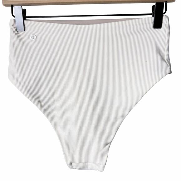 Lululemon Clear Waters Ribbed High-Waist Skimpy Bikini Bottom Ivory - Picture 2 of 8